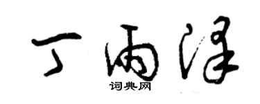 曾慶福丁雨澤草書個性簽名怎么寫