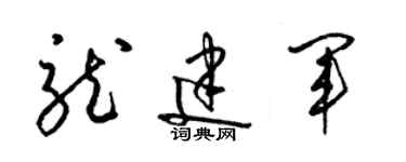 梁錦英龍建軍草書個性簽名怎么寫