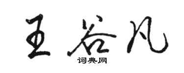 駱恆光王谷凡行書個性簽名怎么寫