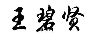 胡問遂王碧賢行書個性簽名怎么寫