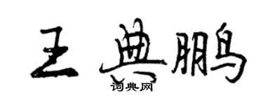 曾慶福王典鵬行書個性簽名怎么寫