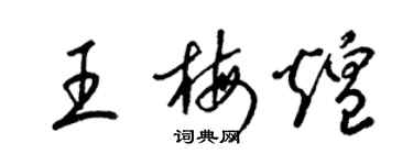 梁錦英王梅煌草書個性簽名怎么寫