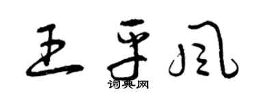 曾慶福王平風草書個性簽名怎么寫