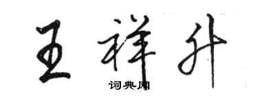 駱恆光王祥升行書個性簽名怎么寫