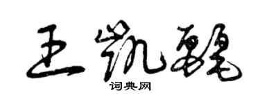 曾慶福王凱麗草書個性簽名怎么寫