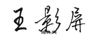 駱恆光王影屏行書個性簽名怎么寫