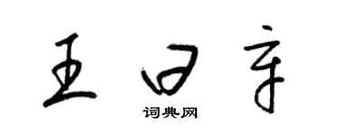 梁錦英王曰辛草書個性簽名怎么寫