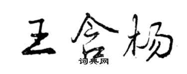 曾慶福王含楊行書個性簽名怎么寫