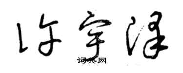 曾慶福許宇澤草書個性簽名怎么寫