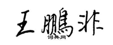 王正良王鵬非行書個性簽名怎么寫