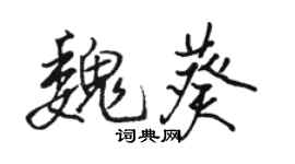 駱恆光魏葵行書個性簽名怎么寫
