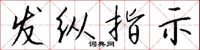 發縱指示怎么寫好看