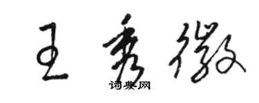 駱恆光王秀徽草書個性簽名怎么寫