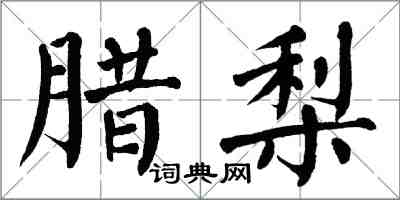 翁闓運臘梨楷書怎么寫