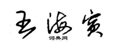 朱錫榮王海賓草書個性簽名怎么寫