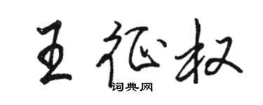 駱恆光王征權行書個性簽名怎么寫