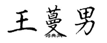 丁謙王蔓男楷書個性簽名怎么寫