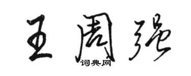 駱恆光王周強行書個性簽名怎么寫