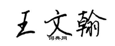 王正良王文翰行書個性簽名怎么寫