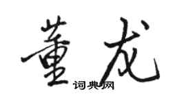 駱恆光董龍行書個性簽名怎么寫