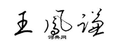 梁錦英王鳳謙草書個性簽名怎么寫