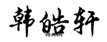 胡問遂韓皓軒行書個性簽名怎么寫