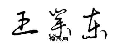 曾慶福王業東草書個性簽名怎么寫