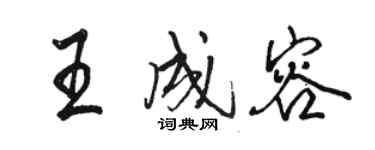 駱恆光王成容行書個性簽名怎么寫