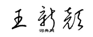 梁錦英王新顏草書個性簽名怎么寫