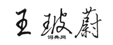 駱恆光王玻蔚行書個性簽名怎么寫