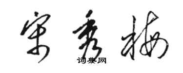 駱恆光宋秀梅草書個性簽名怎么寫