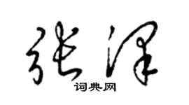 梁錦英張澤草書個性簽名怎么寫