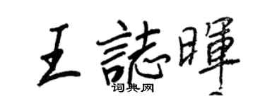 王正良王志暉行書個性簽名怎么寫