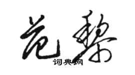 駱恆光范黎草書個性簽名怎么寫