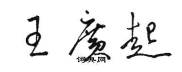 駱恆光王廣起草書個性簽名怎么寫