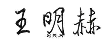 駱恆光王明赫行書個性簽名怎么寫