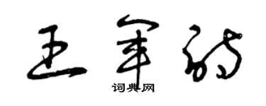 曾慶福王軍詩草書個性簽名怎么寫