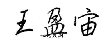 王正良王盈宙行書個性簽名怎么寫