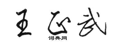 駱恆光王正武行書個性簽名怎么寫