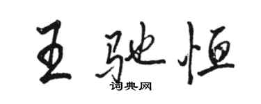 駱恆光王馳恆行書個性簽名怎么寫