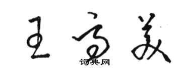 駱恆光王高美草書個性簽名怎么寫