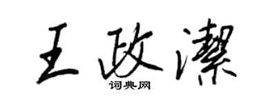王正良王政潔行書個性簽名怎么寫