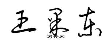 曾慶福王果東草書個性簽名怎么寫