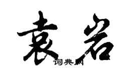 胡問遂袁岩行書個性簽名怎么寫