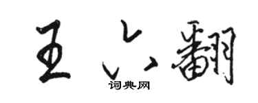 駱恆光王六翻行書個性簽名怎么寫