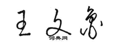 駱恆光王文魯草書個性簽名怎么寫