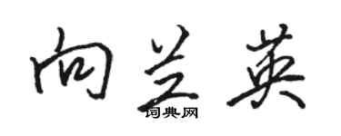 駱恆光向蘭英行書個性簽名怎么寫