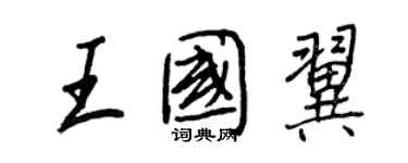 王正良王國翼行書個性簽名怎么寫