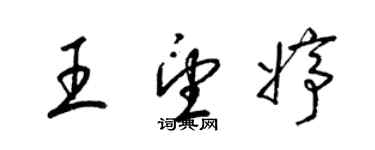 梁錦英王望婷草書個性簽名怎么寫