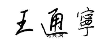 王正良王通寧行書個性簽名怎么寫